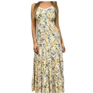 JOIE Yellow "Mommy & Me" Floral Tiered Spaghetti Strap MaxiSundress